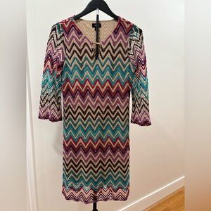 642. Tacera Vibrant Chevron Midi Dress